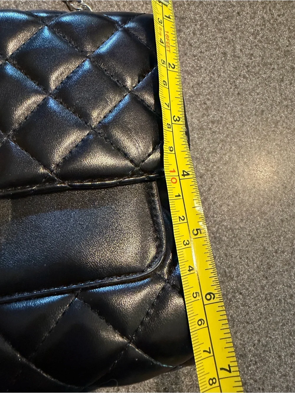 Black Quilted Chain Strap Crossbody Bag Turn Lock Purse